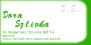 dora szlivka business card